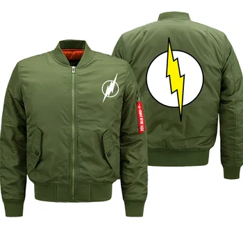 

Lightning Simple Printed 2019 New Thick Coat Jackets Autumn Winter Streetwear Bomber Jacket Warm Clothing Military Motorcycle