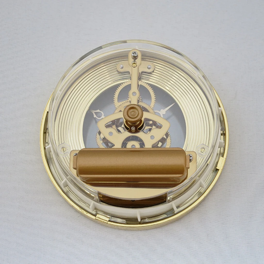 

103mm/4.06inch Anniversary Quartz Skeleton Clock Movement Insert With Round Dial Gold