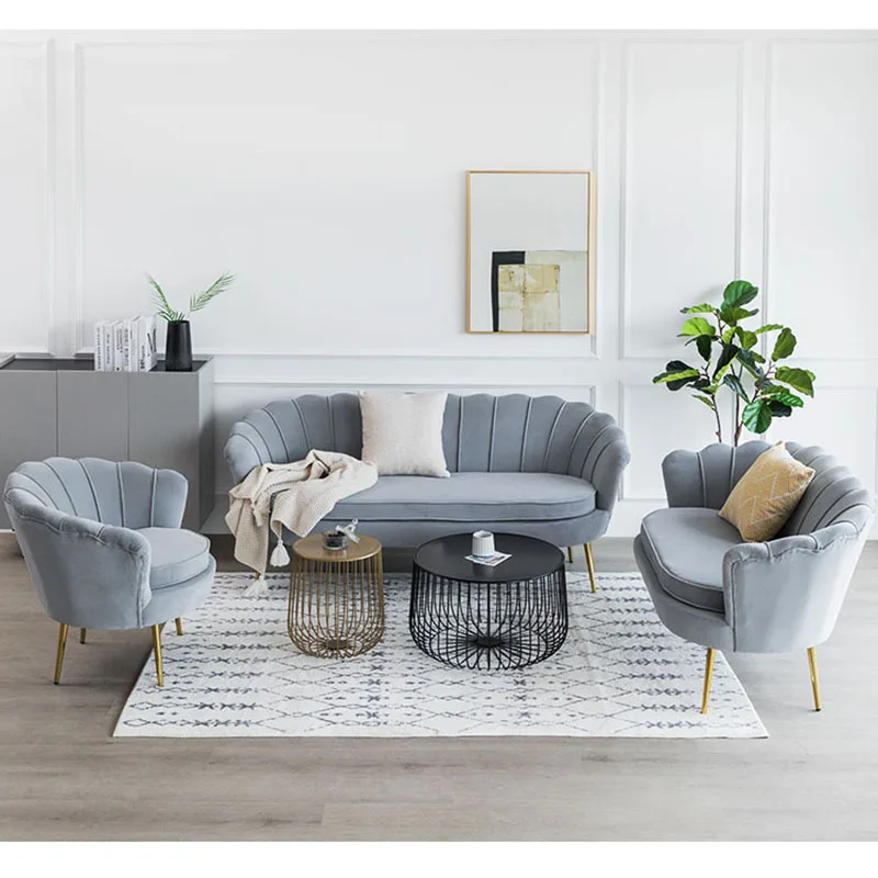 120CM Luxury Nordic Living Room Sofas 2-Seat Sofa Home Leisure Armchair Furniture Modern Lazy Balcony Single Sofa Fabric Backres