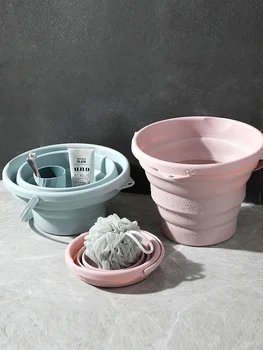 

Portable Folding Bucket Home Large Storage Bucket Barrel Retractable Fishing Bucket Thickened Portable Plastic Eco-friendly 38cm