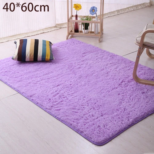light purple Коврики для двери из полиэфирного волокна, Нескользящие ворсистые плюшевые одеяла, ковер, пушистый ковер для гостиной, коврик для стола, кофейная спальня - Цвет: light purple