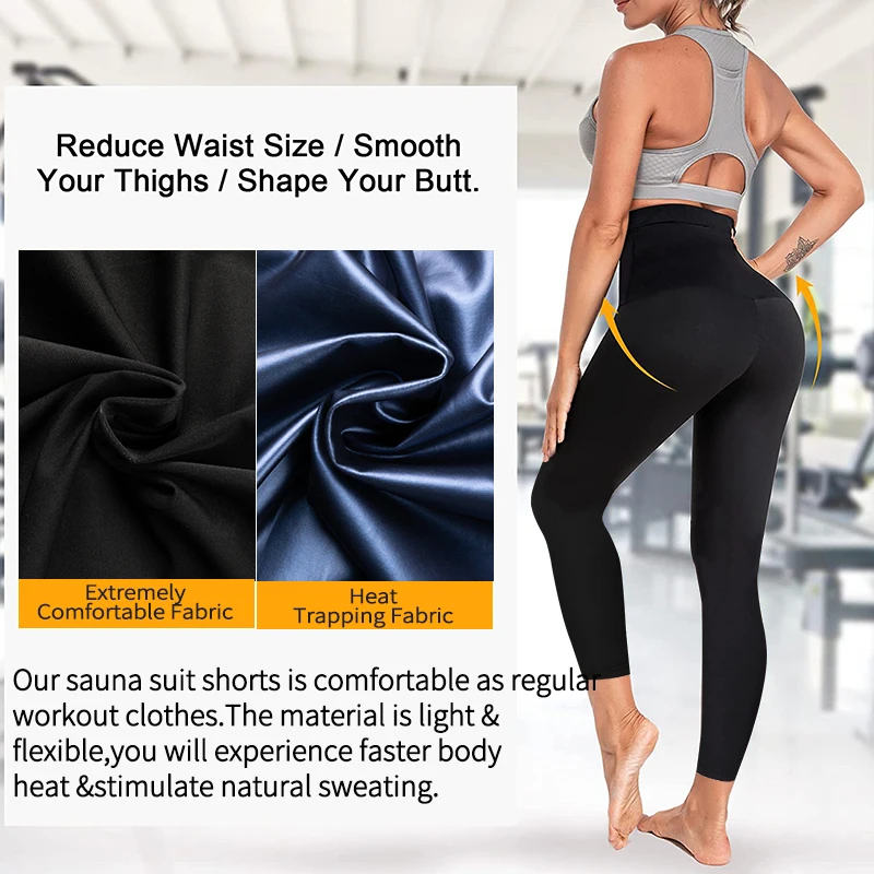 leonisa shapewear Sauna Sweat Pants for Women High Waist Slimming Leggings Waist Trainer Compression Thermo Workout Exercise Body Shaper Thighs best tummy control shapewear