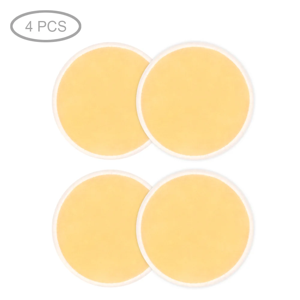 Reusable Cotton Pads Washable Cleaning Cotton Microfibre Makeup Facial Remover Three layer Make Face&Skin Care With Laundry Bag - Цвет: 4pcs Yellow