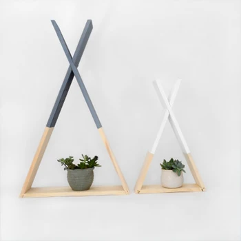 

55*33cm Shelf For Wall Decorative Storage Racks Nortic Style Wooden Hanging Wall Shelves Home Decorations Flower Pot Stand Rack