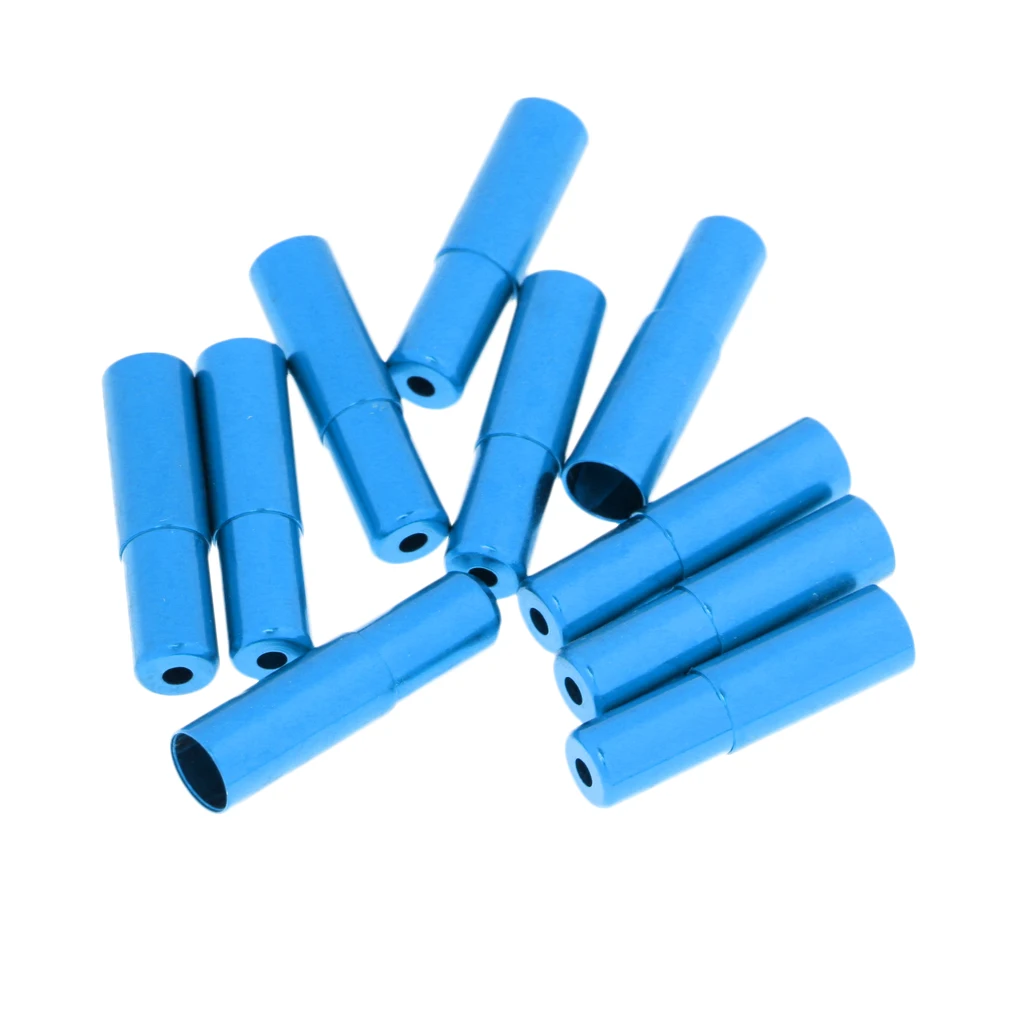 Blue 5mm 10 шт. велосипедный велосипед переключатель тормозной кабель корпус торцевые крышки - Цвет: Blue 5mm