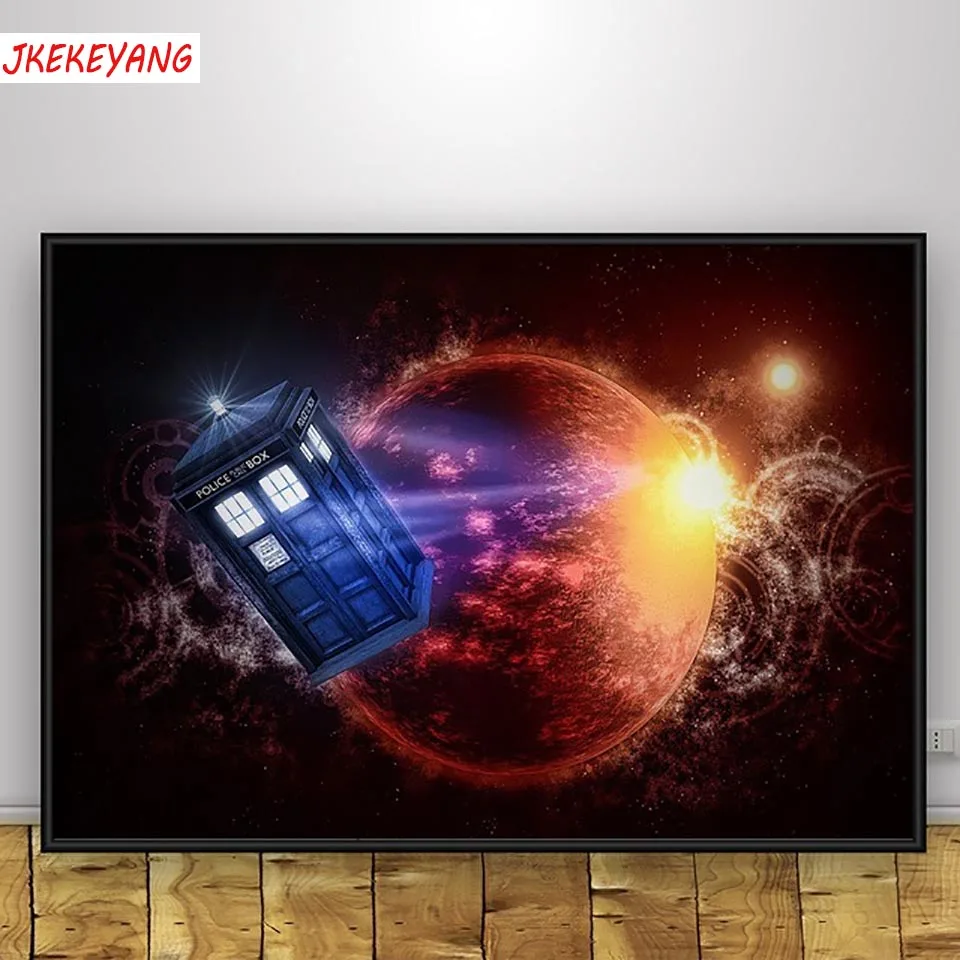 5D DIY square/round Diamond Painting Doctor Who Phone Box Cross Stitch Embroidery Pattern Rhinestone home decor J2731 | Дом и сад