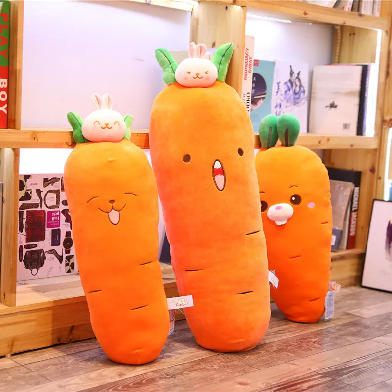 

2019 New Style Software Plush Expression Bouncing Carrot Pillow CHILDREN'S DAY Children's Day Gift Customizable Logo