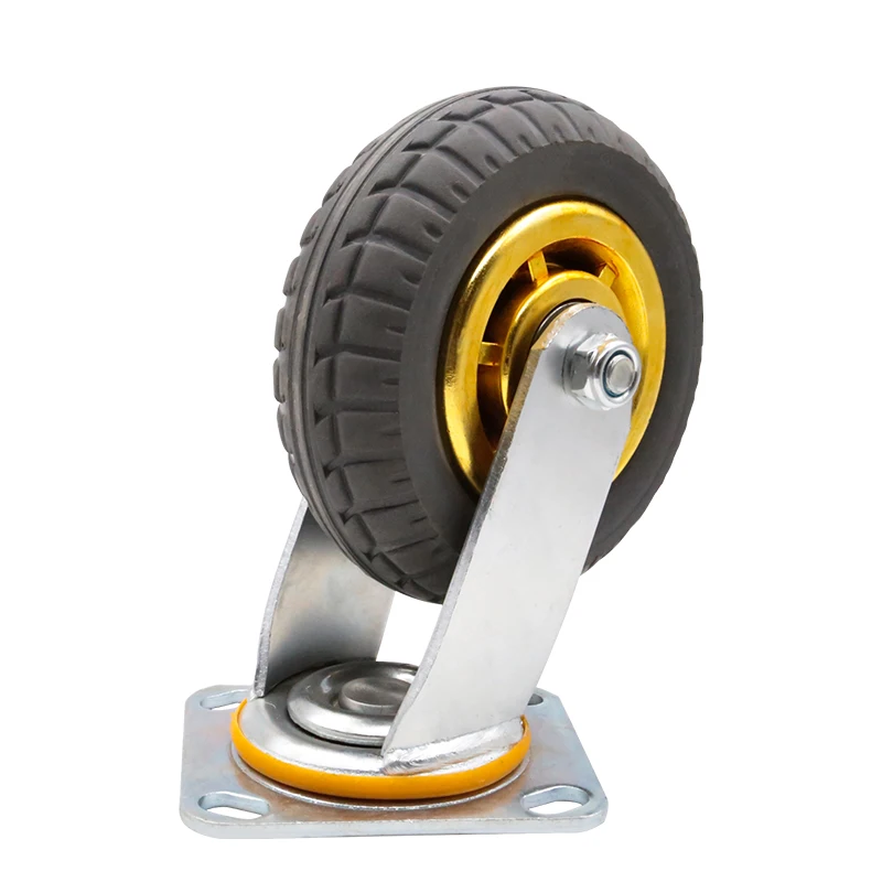 MUMA 4/5/6/8 Inch Heavy Duty Caster Double Bearing Load Wheel/Silent Brake Wheel/Industrial Equipment Wheel Furniture Push Wheel Color : Brake, Size : 5 inches 