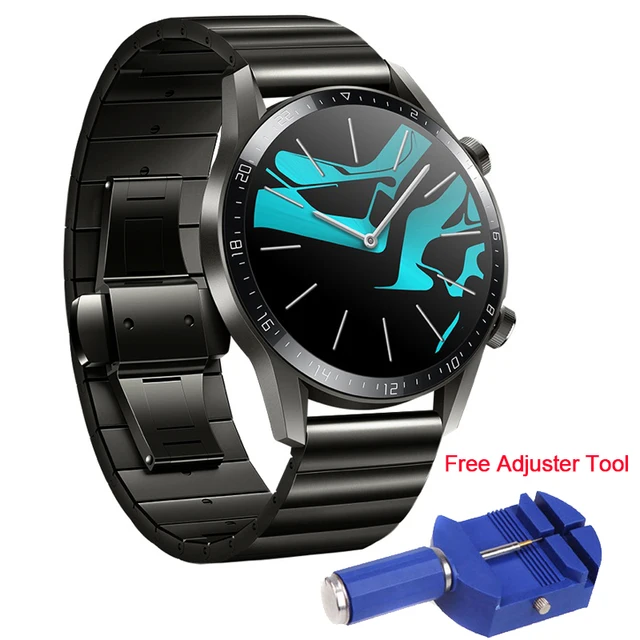 Watch Band for Huawei watch GT2 46MM smart watch Strap For GT 42mm stainless steel butterfly buckle Loop 22mm replacement strap Black