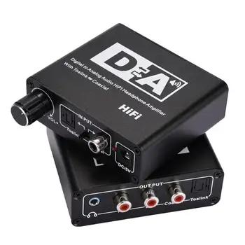 

192KHz Optical Coaxial Digital To Analog Audio Converter Adapter Decoder DAC Amp HiFi Stereo Amplifier SPDIF For PS3 Xbox DVD
