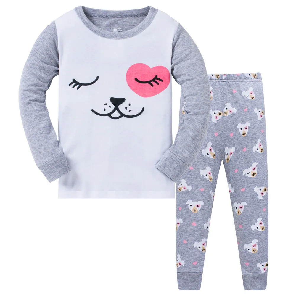 Хлопковые пижамы для девочек, комплекты одежды детская одежда для сна с героями мультфильмов, пижамные комплекты Детские хлопковые пижамы с длинными рукавами+ штаны, комплект из 2 предметов - Цвет: Models 13