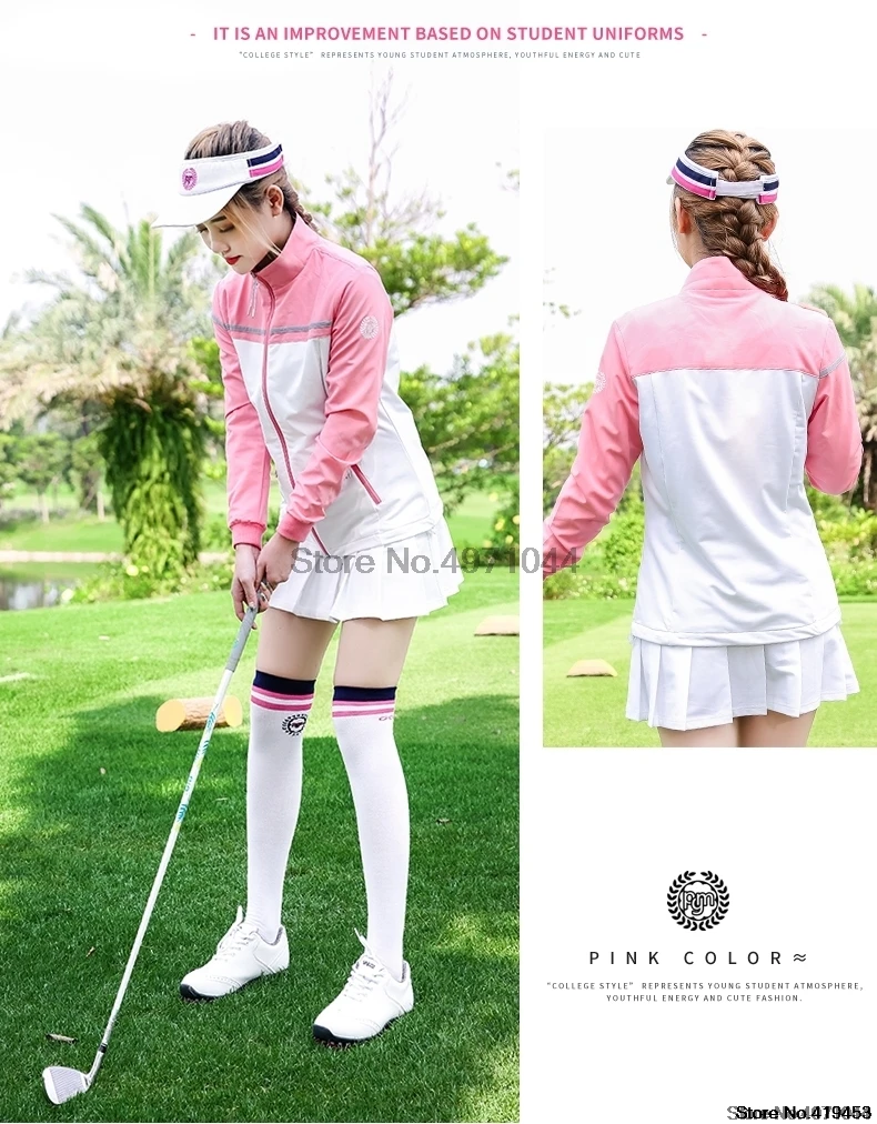 Женское ветрозащитное пальто для гольфа, лоскутное Спортивное трикотажное пальто, женская рубашка с карманом для похудения, тренировочная одежда для гольфа D0505