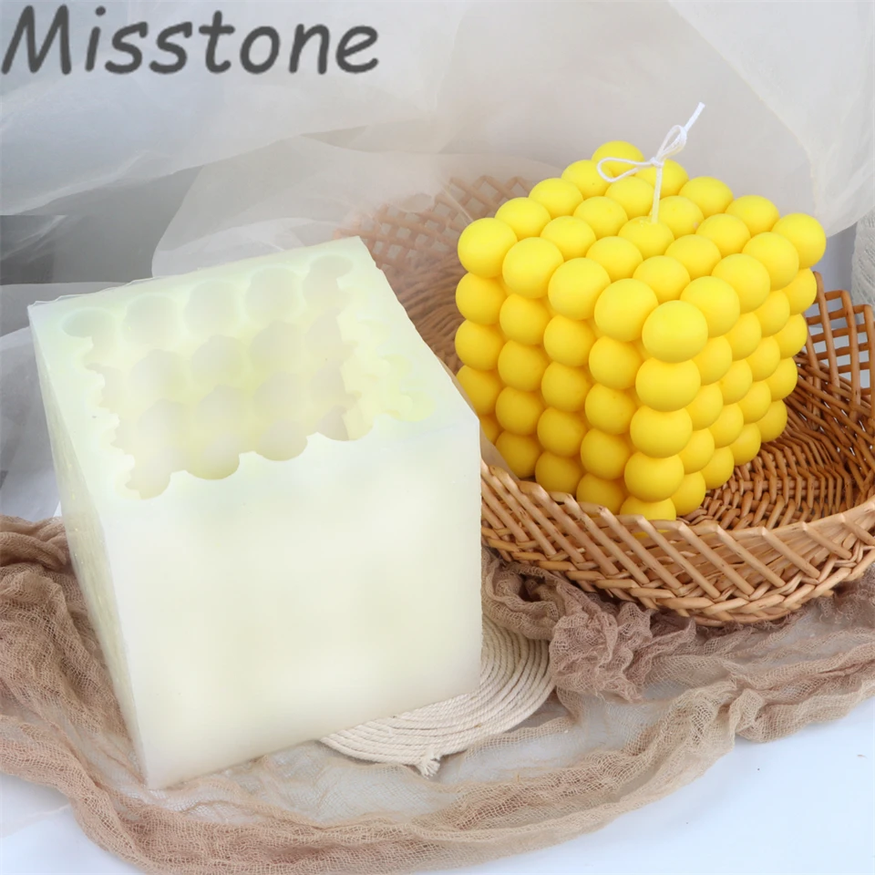 Bubble Candle Mold Rectangular Silicone Molds Round Ball Baking Resin  Decoration
