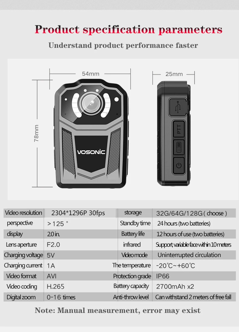 Профессиональный HD видеорегистратор VOSONIC T2 портативная мини камера|Компактные