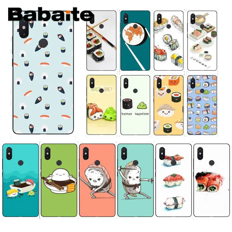 Babaite суши мультфильм еда милый роскошный уникальный дизайн PhoneCase для XiaoMi 6 MIX2 8SE K20 REDMI 5A NOTE4X 7 6A мобильные чехлы