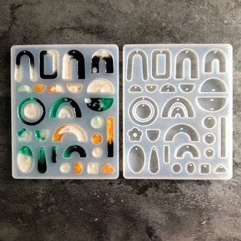 

DIY Mirror Earring Resin Mold Crystal Epoxy Earring Pendant Silicone Mold Geometric Handmade Jewelry Mold