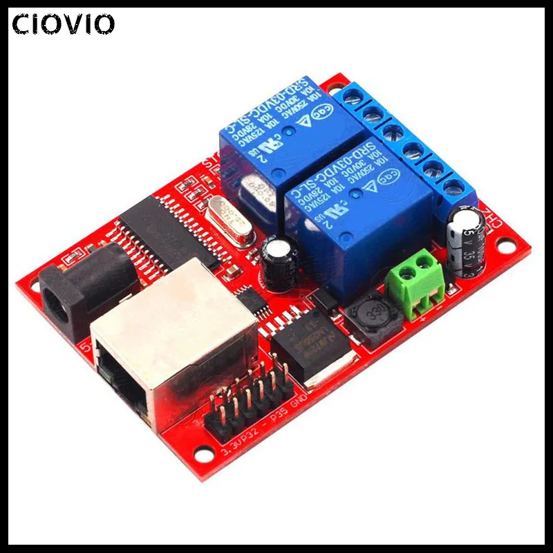 477 CIOVIO 2 way Ethernet relay network switch delay TCPUDP module controller 2 way Ethernet relay delay TCPUDP module controller