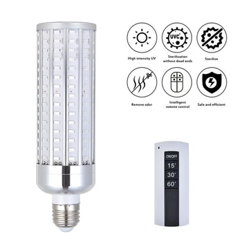

60W UV Germicidal Lamp E27 UV-C Lamp Bulb With Remote Control Indoor Germicid Lamp Disinfect Lamps AC85-265V Led Ultraviolet