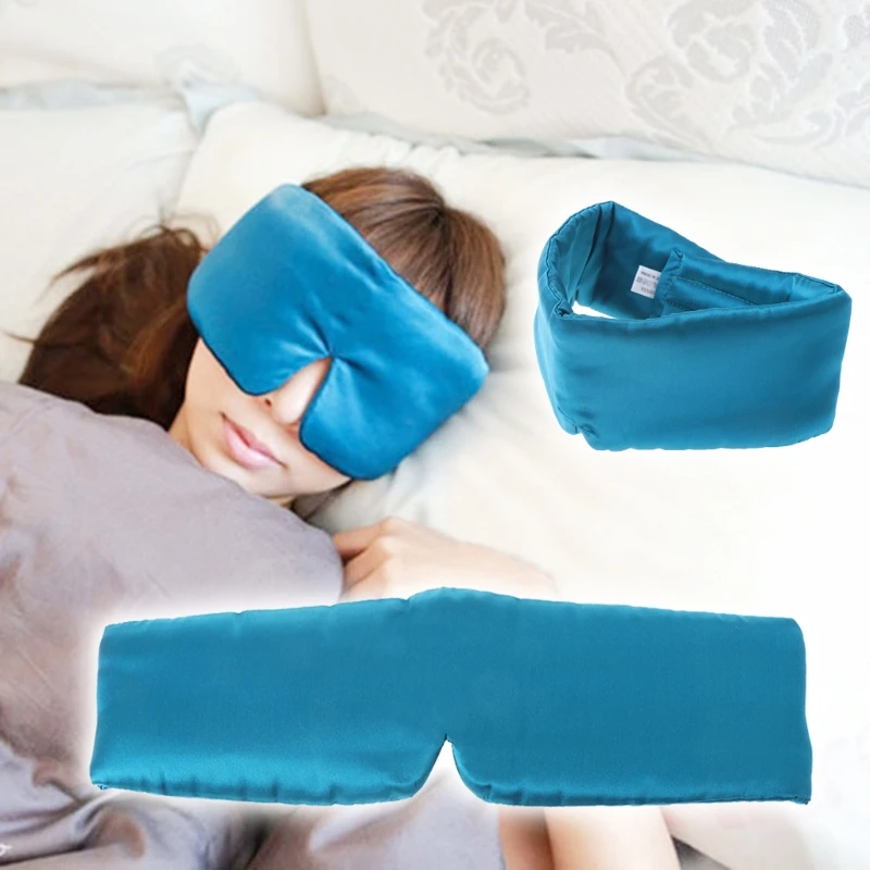 

1PC New Silk Sleep Rest Eye Mask Thicker Shade Cover Travel Relax Aid Blindfolds X5XC