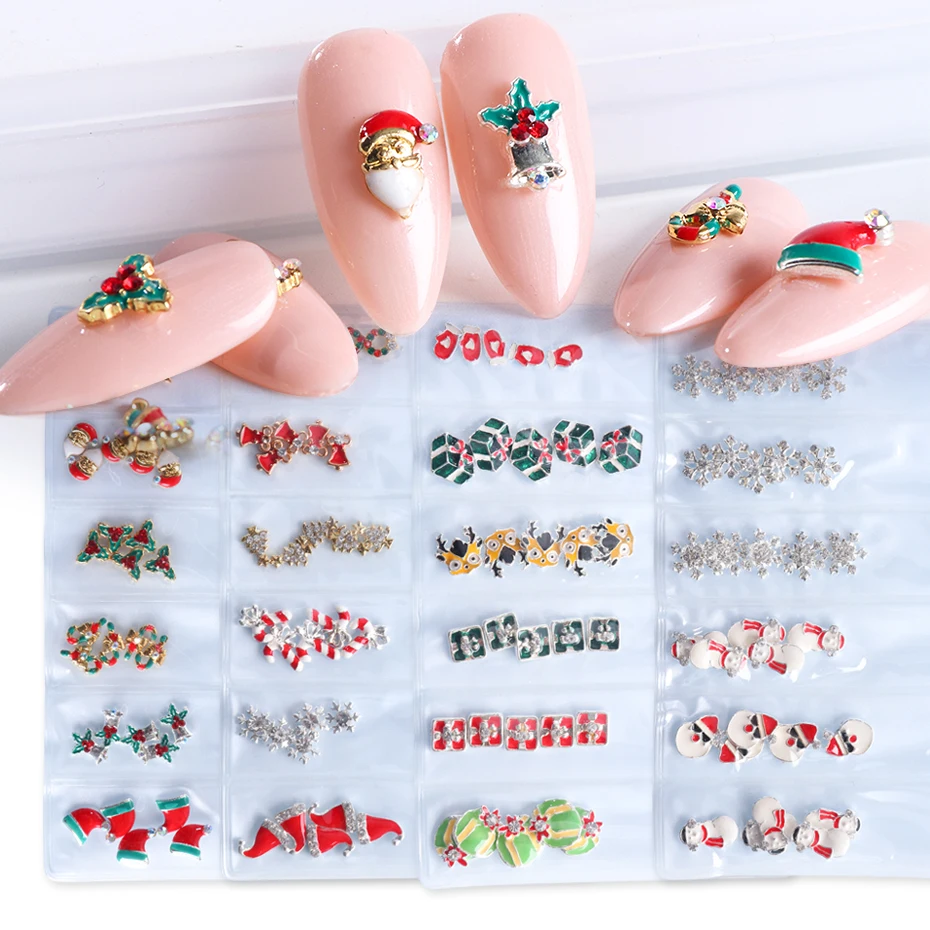 

30pcs/pack Rhinestone Nail Art Christmas Silver Snowflake Crystal Charms 3D Glitter Nail Art Alloy Jewelry Accessories BE1532