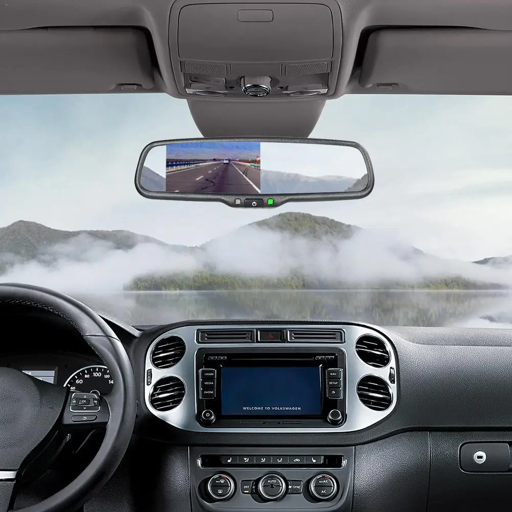 4,3 дюймов Автомобильный HD монитор зеркало заднего вида авто помощь при парковке с кронштейном может подключаться к VCD/DVD/tv/gps Видео устройству