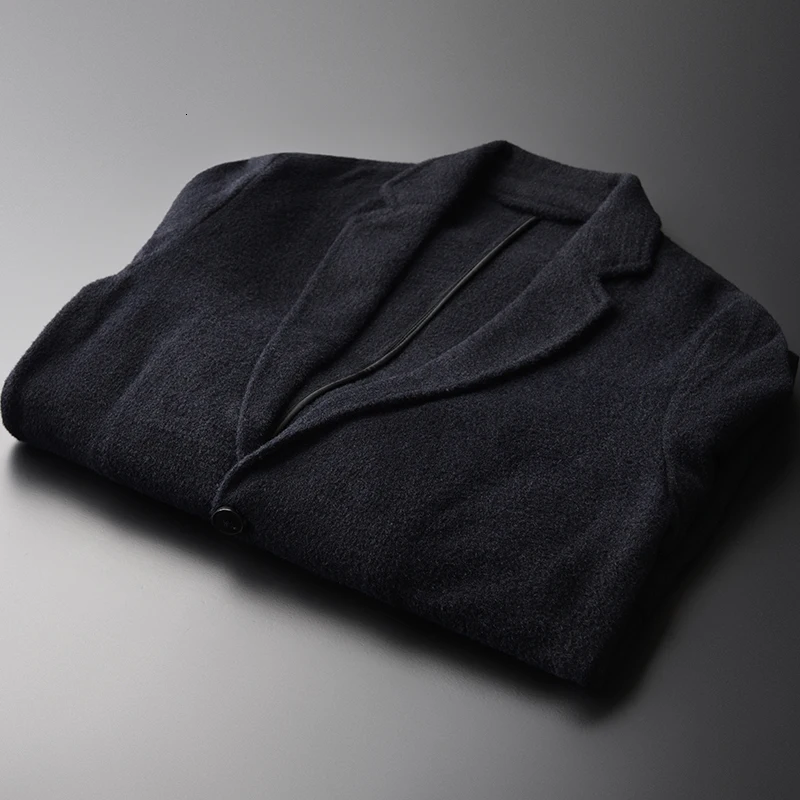 Centipede Like Yarns Blazer Male Autumn Winter Black Single Breasted Blazer And Jackets Men New Blazer Masculino Slim Fit