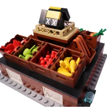 

New Food City Building Blocks Friends Bricks Set with Baseplate DIY Montessori Toys Supermarket for Boys Girl Xmas Birthday Gift