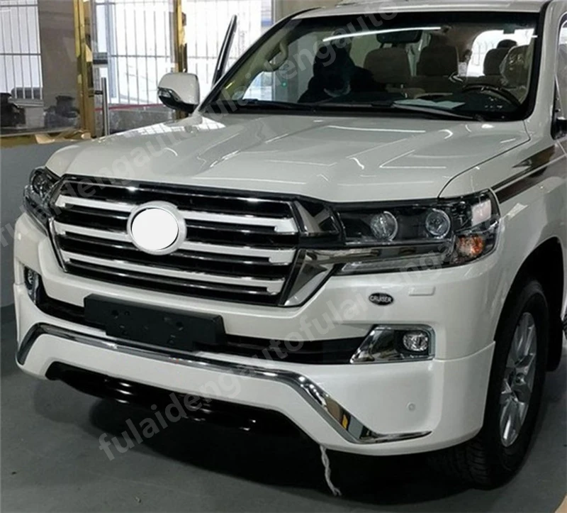 2 шт. для Toyota Land Cruiser- ABS Хром Передняя Центральная решетка бампера Крышка отделка автомобиля Стайлинг Аксессуары