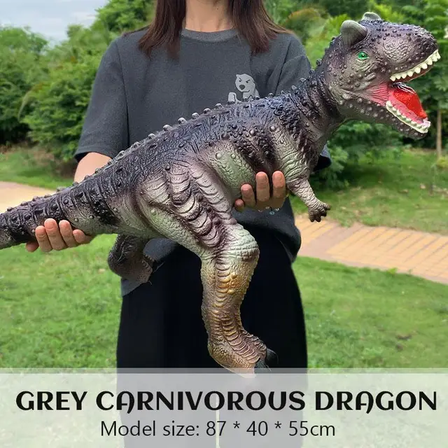 25-84cm Large Dinosaur Shark Model Toy For Kid Tyrannosaurus Rex Soft Puppets Animals Velociraptor Jurassic Worlds Children Toy 1