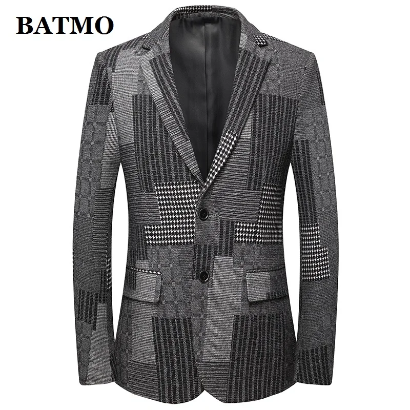 BATMO Новое поступление осенние высококачественные шерстяные куртки для мужчин, мужской шерстяной Блейзер, 19822 - Цвет: screen