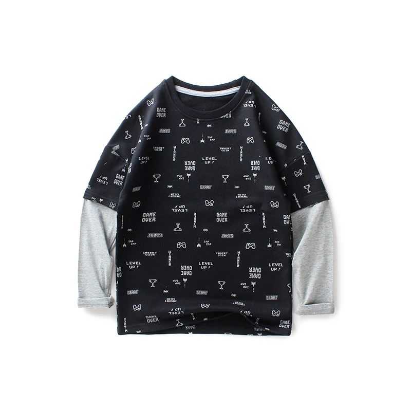 

Sweatshirt Baby Boy 2023 Spring Autumn Patchwork Long Sleeves Sweater 4-12 Years Children Hoodies 7 Seconds Fish Brand