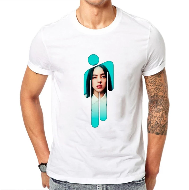 

New Summer T Shirt Billie Eilish Men Tshirt Short Sleeve Leisure Tee Top Streetwear Billie-eilish Hip Hop Male T-shirt Camiseta