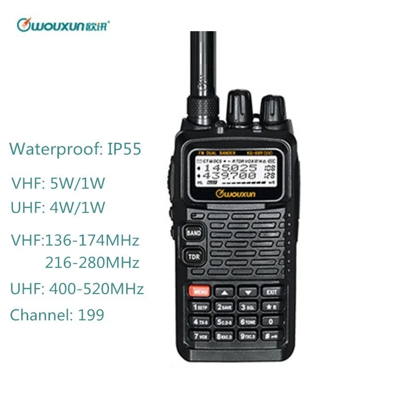 Иди и болтай Walkie Talkie “иди и Водонепроницаемый для Wouxun KG-889 VHF: 136-174/216-280 МГц UHF: 400-520 МГц Любительское радио, Си-Би радиосвязь станция коротковолновым приемником Любители - Цвет: 1PC KG-889