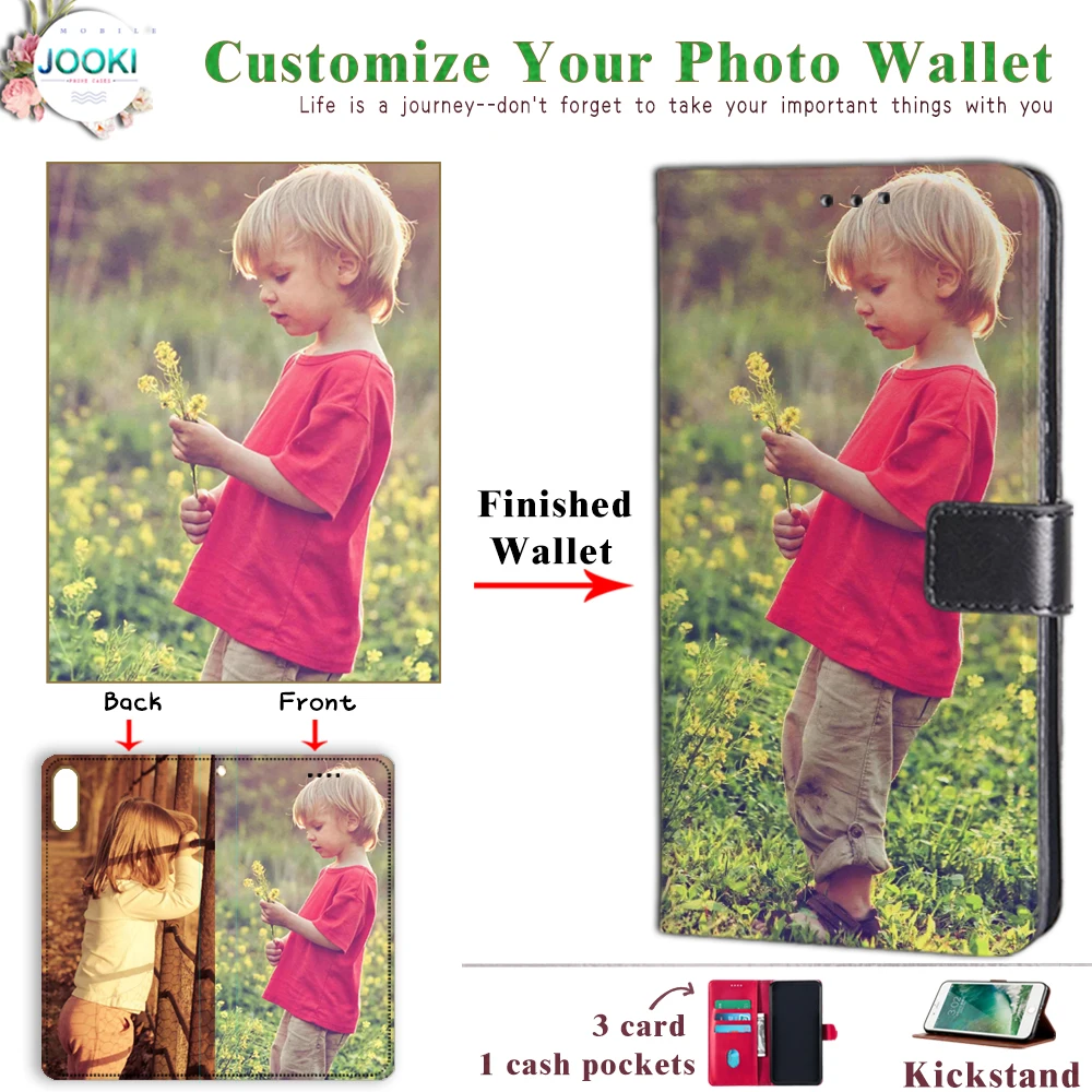 

JOOKI Personalized Photo Leather Wallet Phone Case Cover For Samsung Galaxy J7 2018 J737 Customize Your J7 Phone Book Cover