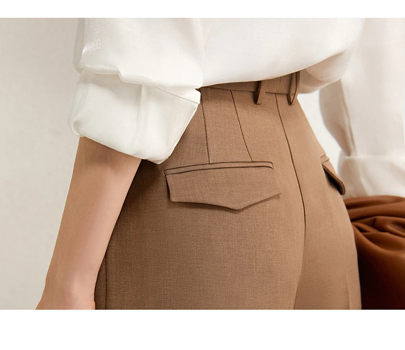 Amii Minimalism Autumn Womens Pants OLstyle Suit Pants Causal Solid High Waist Straight Women Trousers Female Pants 12030406