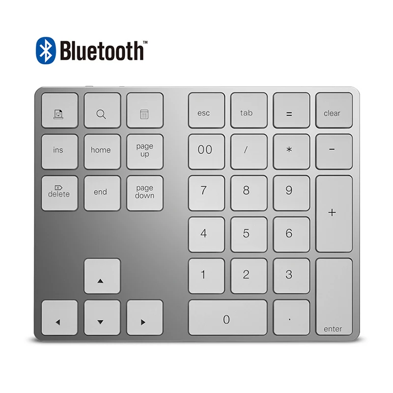 Мини 34 клавиши Bluetooth беспроводная цифровая клавиатура Mini Numpad с более функциональными клавишами цифровая клавиатура для ПК Macbook Number Pad