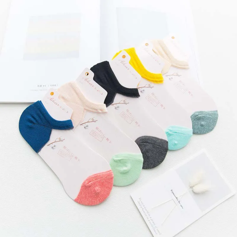 2020 Summer Asakuchi Transparent Women Socks Cotton Ultrathin Splice Short Sock Invisible Breathable Hosiery Dropshipping
