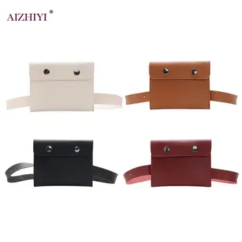 

PU Leather Shoulder Bags Phone Pouch Women Retro Pure Messenger Waist Pack