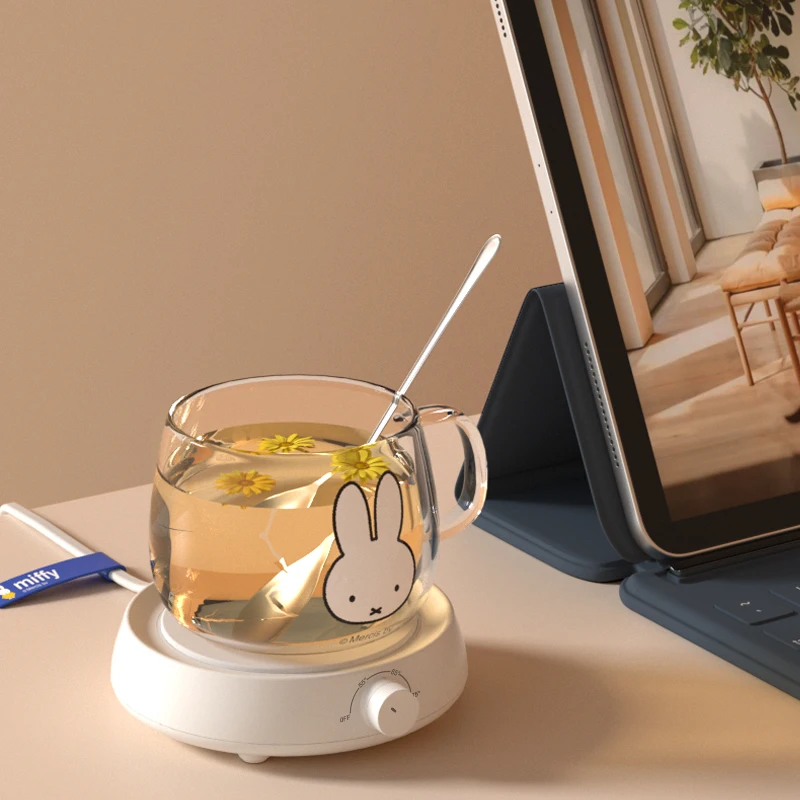 Aquecedor de Copo Caneca de Café Esteira de Copo Almofada para Casa Miffy Elétrico Mais Quente Escritório Leite Chá Auto-fora Presente Chaleira Elétrica Eletrodomésticos - Image 5