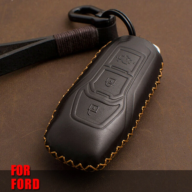 Чехол для ключей из натуральной кожи в ретро-стиле Ford Fusion Mondeo Mustang F150 Explorer Edge 2015 2016