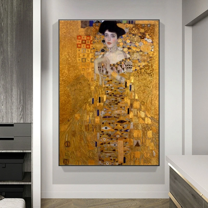 Портрет Adele Bloch Canvas настенные картины Gustav Klimt Kiss репродукции Холст принты для