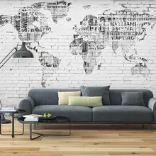 На заказ 3D Настенные обои простая мода, кирпич карта оснастки настенные украшения живопись