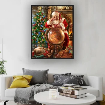 

Diamond Painting Christmas Diamond Embroidery Full Square Rhinestones Santa Claus Cross Stitch New Year Diamonds Mosaic Decor