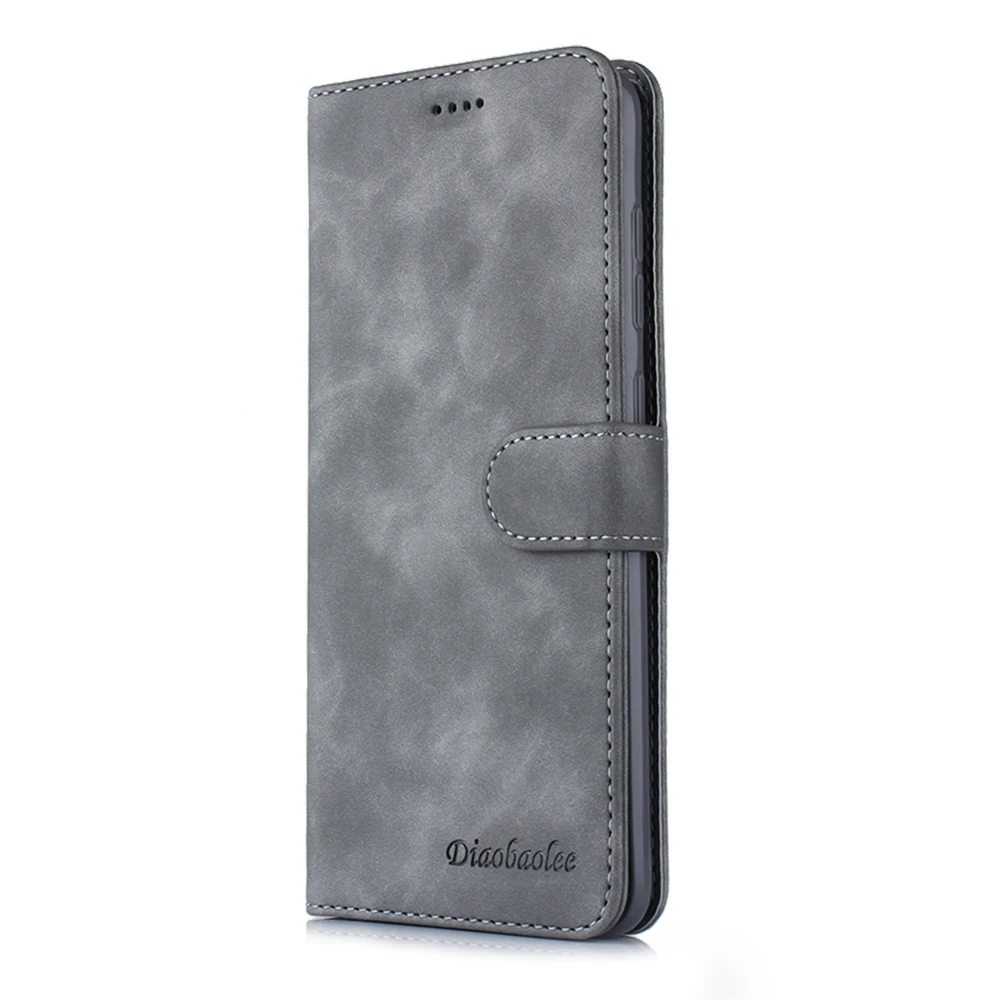 Кожаный чехол-книжка с A50 A60 A70 A40 A30 A20 A10 A80 A90 чехол для samsung S9 S8 край S10 плюс A7 A8 Note 9 10 Pro Чехол на магните - Цвет: Grey