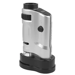 Mini Microscope Portable à main avec lumière LED, grossissement 20X 40X, Loupe de poche 