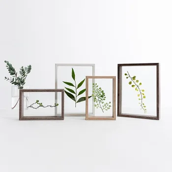 

6/7/8 Inch Simple Plant Specimens Double Sided Glass Frame Solid Wood Creative Decorative Frame DIY Art Picture Photo Frame Gift