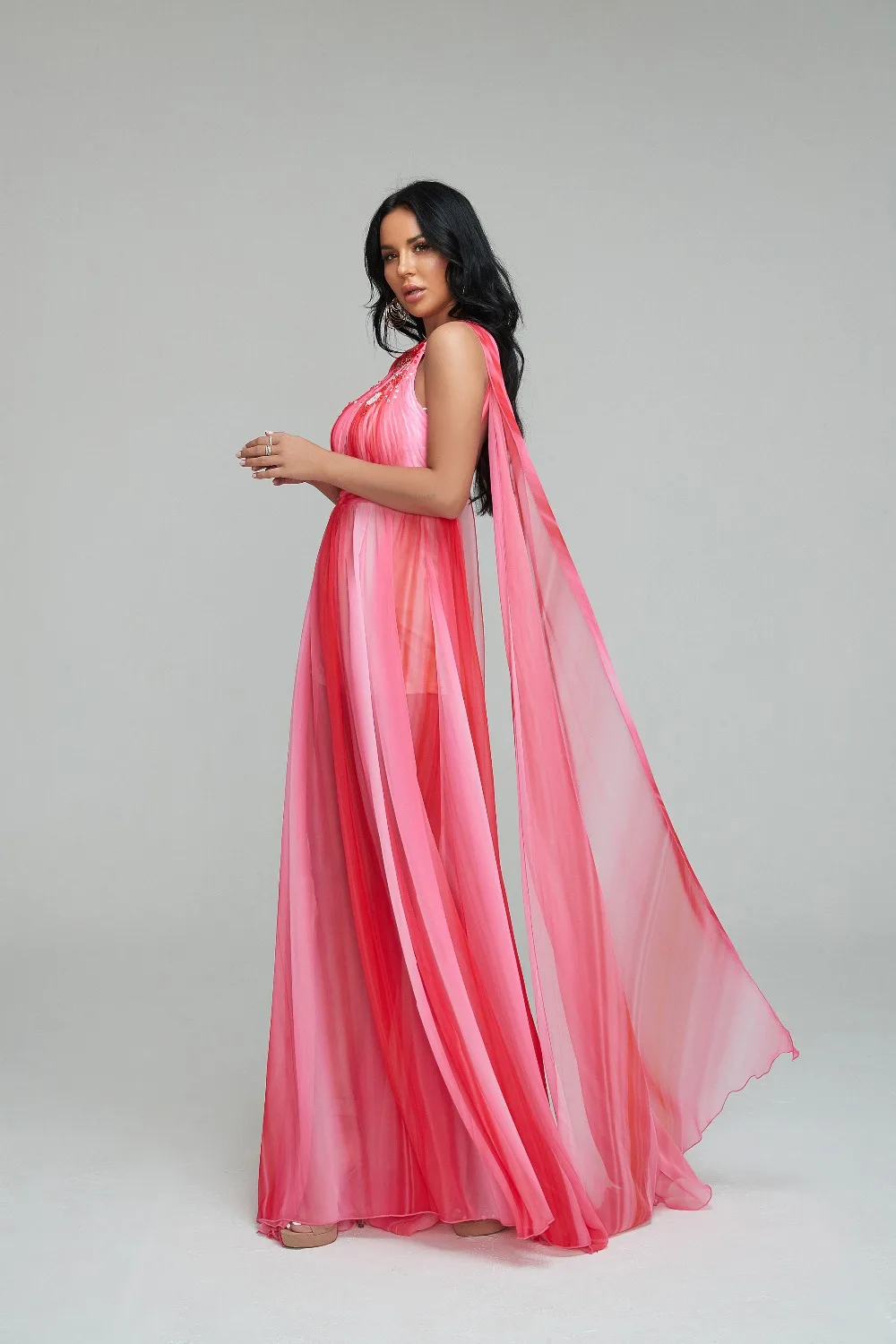 Fashion Show dress Party Diamonds Hollow Out Sequined Slit O-neck Backless Sexy Women celebrity body con Long dresses wholesale