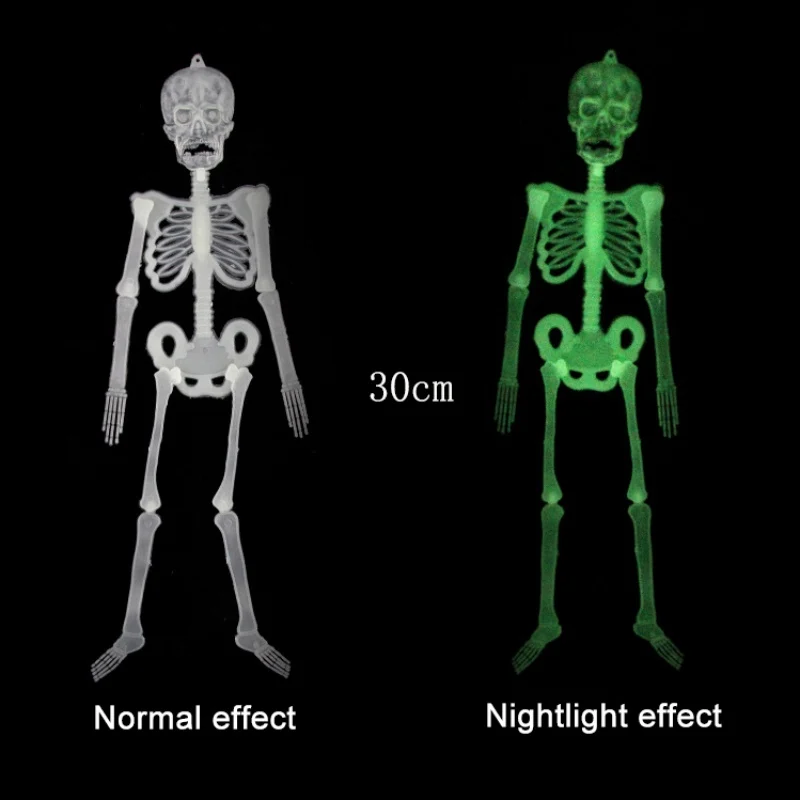 Ужас светящийся Скелет пластиковый висячий Скелет светится в темноте для привидения украшение дома реквизит Хэллоуин вечерние принадлежности
