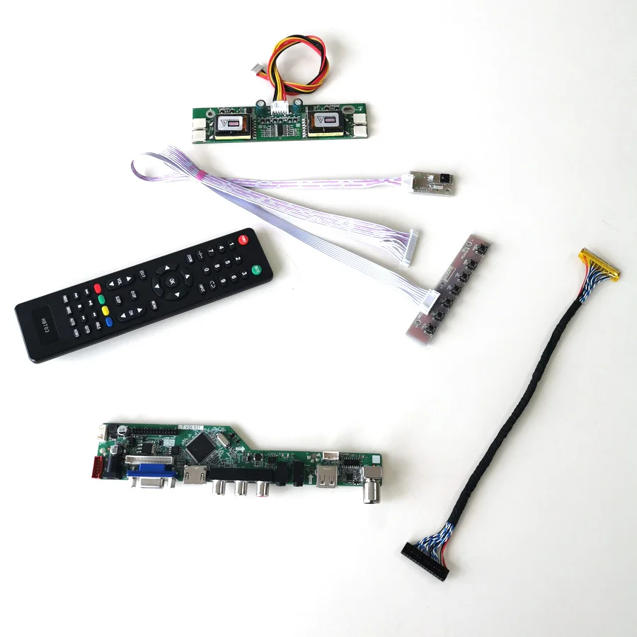 Для LM190E08-TLL1/TLL2 HDMI VGA USB AV RF ЖК-панель монитор T. V56 привод карты доска клавиатура+ пульт+ инвертор LVDS 4CCFL 30Pin комплект