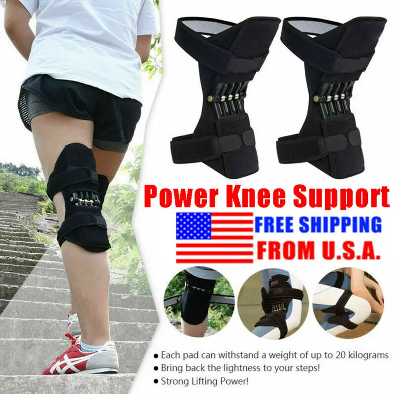 

1 Pair Unisex Powerlift Joint Support Knee Pads and powerful rebound spring force de Running Knee Pads Jogger